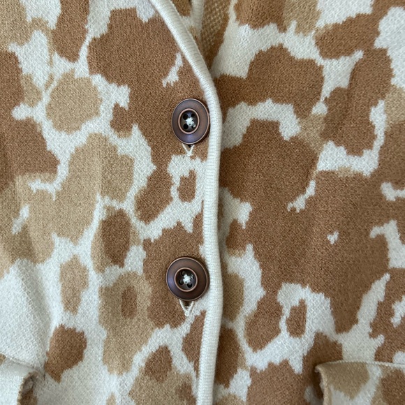 Anthropologie Sweater Jacket, New With Tags, Giraffe Pattern, Size S - Picture 5 of 7
